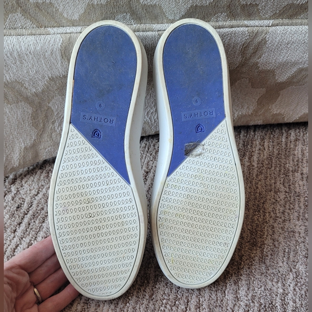 ROTHY'S THE ORIGINAL SLIP ON SNEAKER SHOES BRIGHT WHITE SIZE 9 - Picture 11 of 16